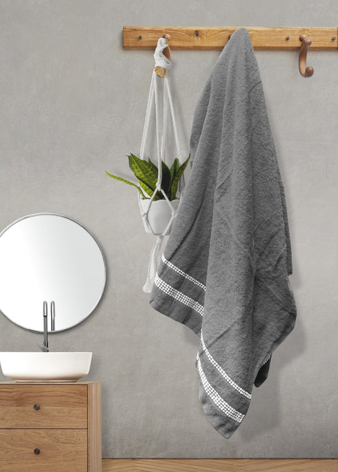Florida Splash 100% Pure Cotton Bath Towel - Dark Grey